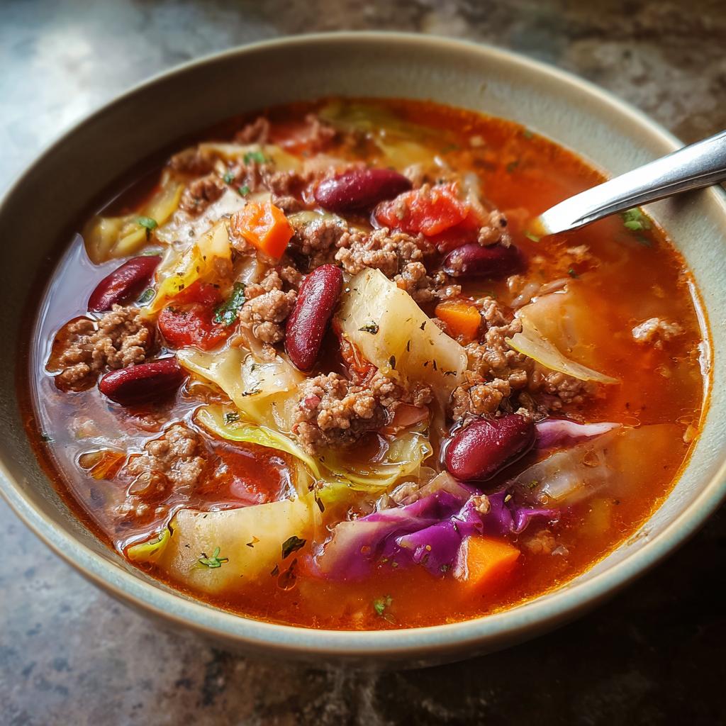 Hearty Cabbage Beef Soup: 5 Star Comfort 5 Cabbage Beef Soup - detail 1