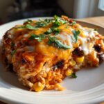 Crockpot Chicken Enchilada Casserole