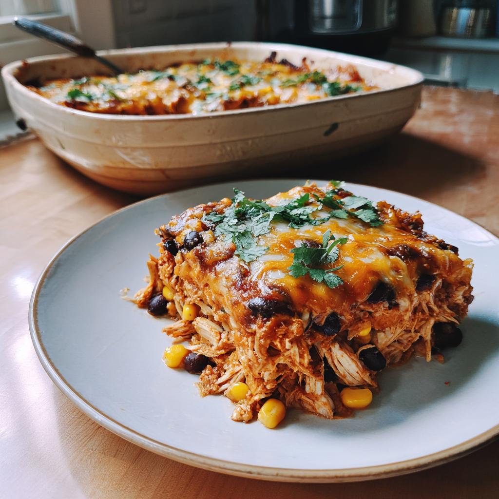 Crockpot Chicken Enchilada Casserole - detail 2