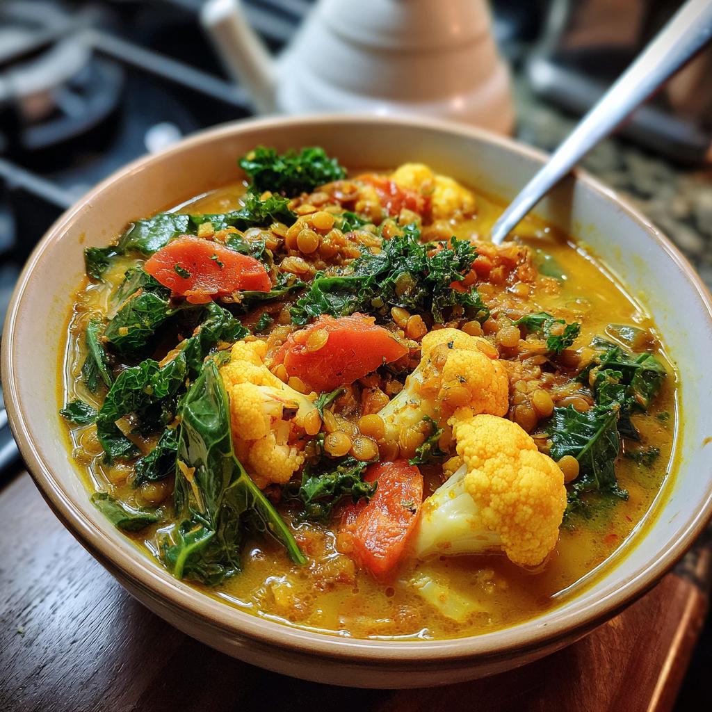 Curry Red Lentil Soup: 1 Pot Wonder 5 Curry Red Lentil Soup - detail 1