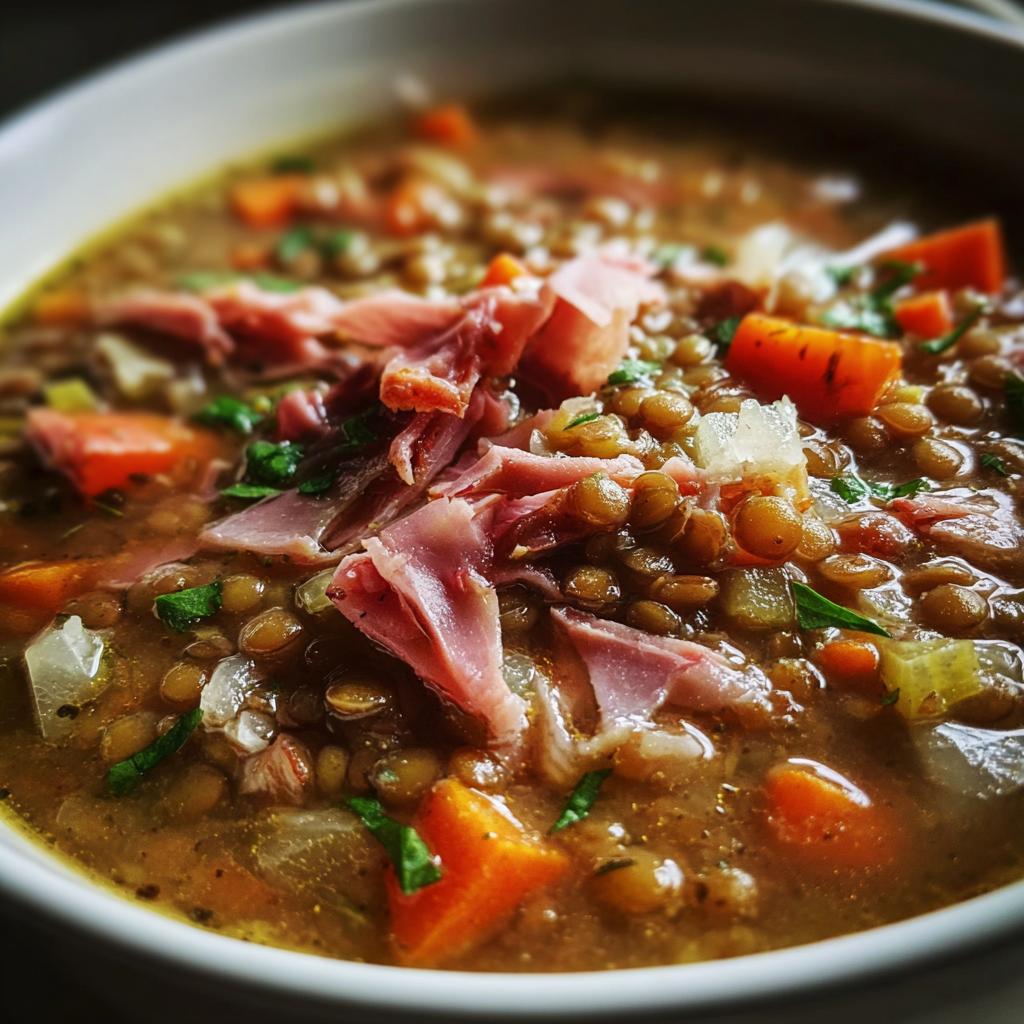 Slow Cooker Lentil and Ham Soup - detail 1