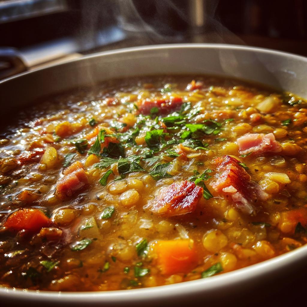 Slow Cooker Lentil and Ham Soup - detail 2