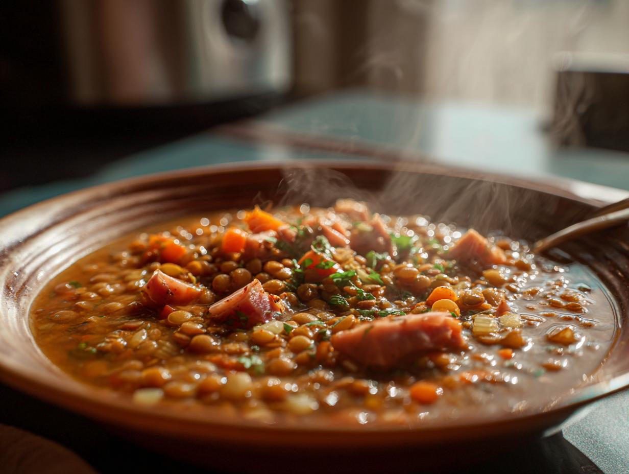 Slow Cooker Lentil and Ham Soup - detail 3
