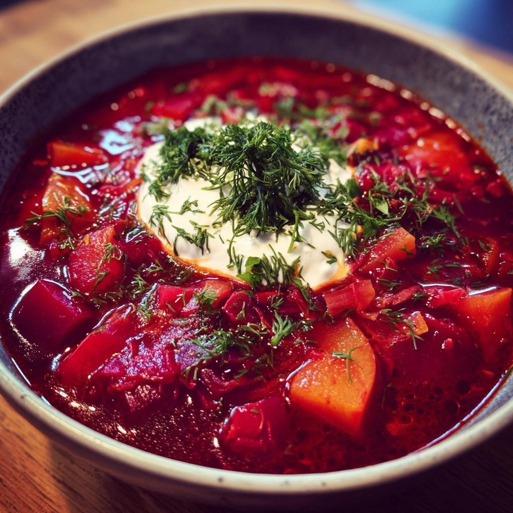 Ukrainian Red Borscht Soup: 1 Warm Hug 6 Ukrainian Red Borscht Soup - detail 2