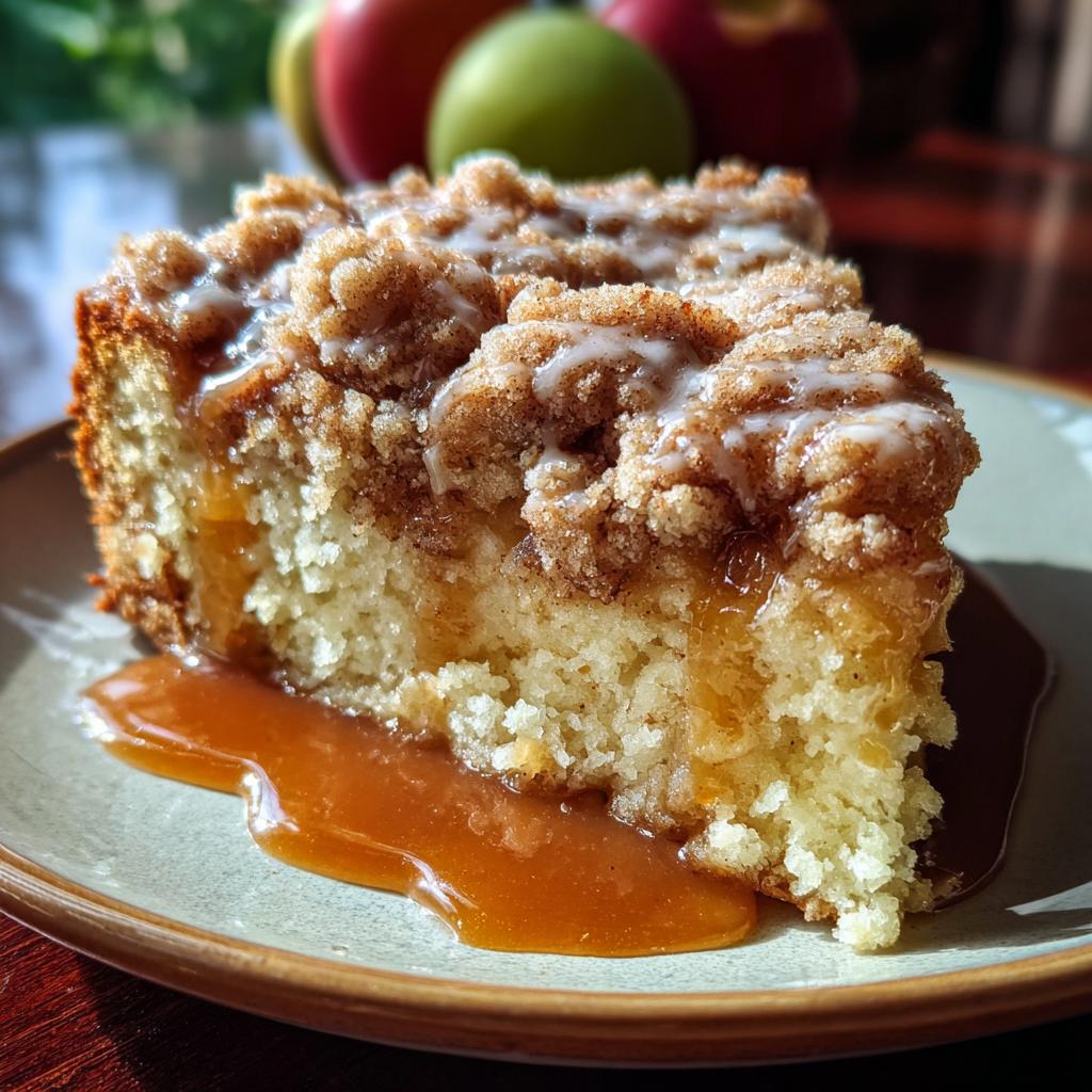 Apple Crumb Cake with Cinnamon Apple Drizzle - detail 2