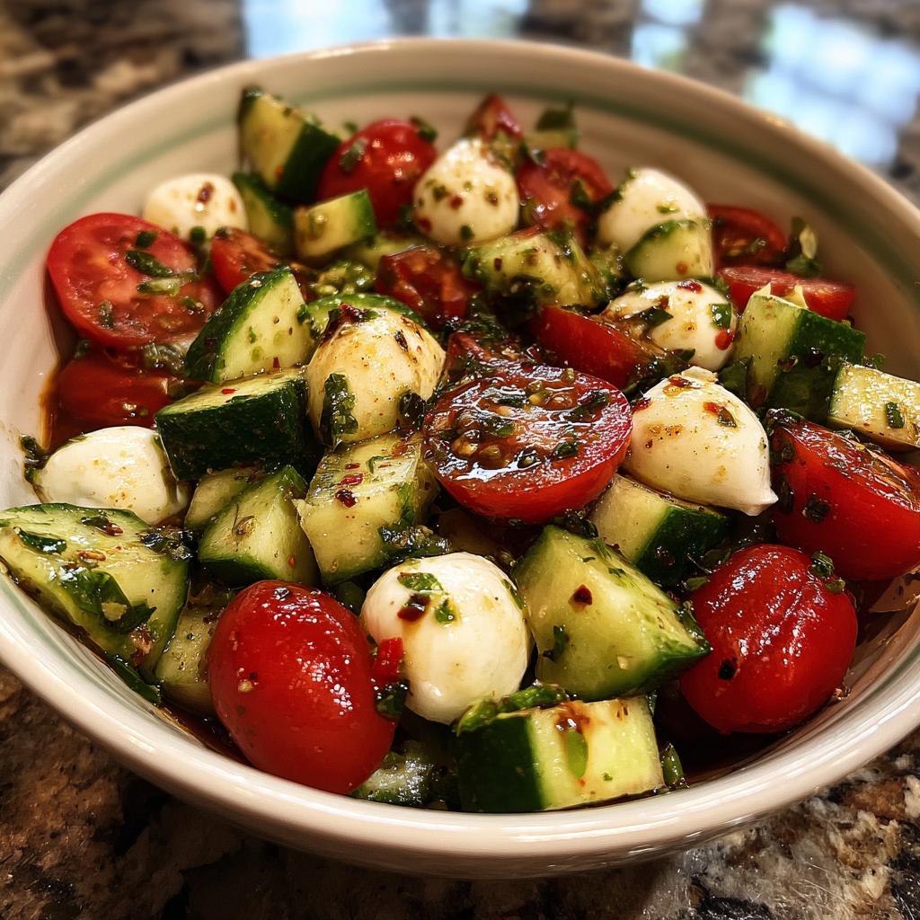 Fresh Cucumber Caprese Salad - detail 2