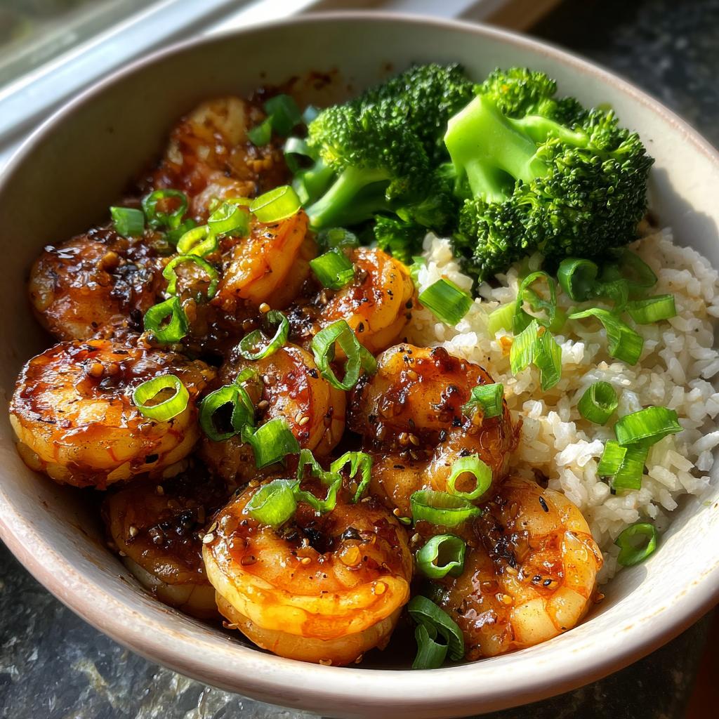 Quick Honey Garlic Shrimp Bowls, 20 Min 4 Honey Garlic Shrimp Bowls - detail 1