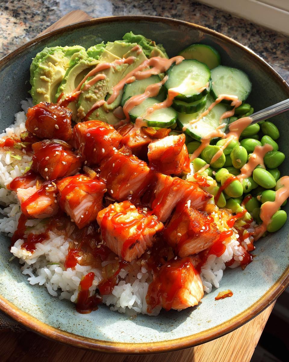Amazing Honey Sriracha Salmon Bowls: 4 Servings 4 Honey Sriracha Salmon Bowls: A Sweet and Spicy Delight - detail 1