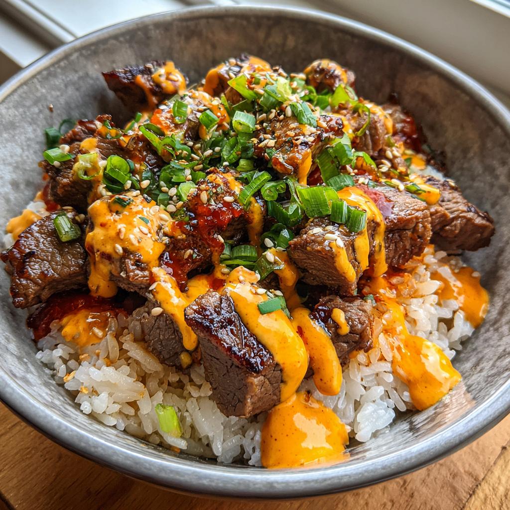 Amazing Korean BBQ Steak Bowls 4 U 5 Korean BBQ Steak Rice Bowls with Spicy Cream Sauce - detail 2