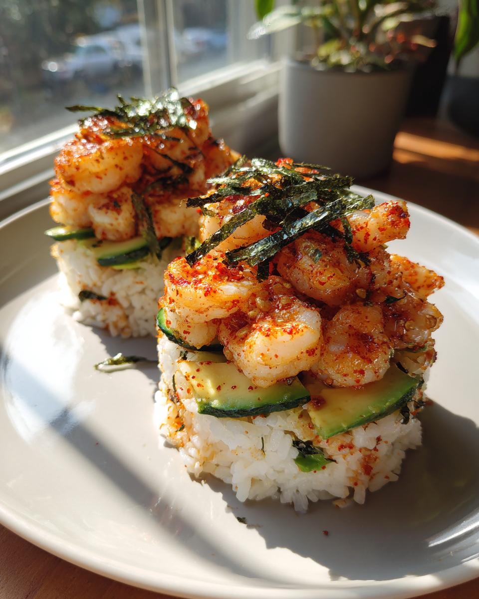 Amazing Spicy Shrimp Sushi Stacks: 1 Quick Recipe 5 Spicy Shrimp Sushi Stacks: A Delicious Twist Awaits! - detail 1