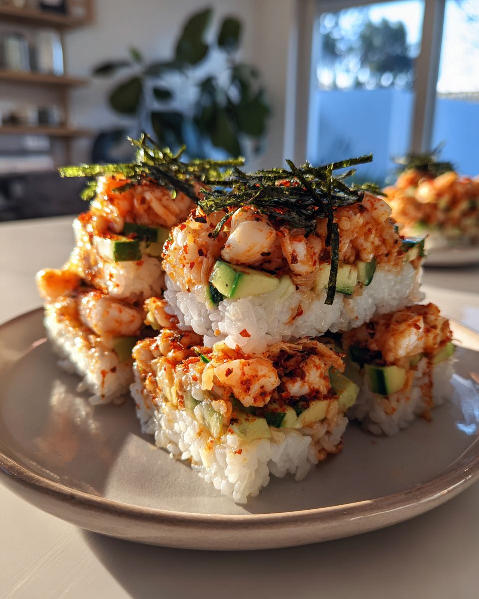 Amazing Spicy Shrimp Sushi Stacks: 1 Quick Recipe 7 Spicy Shrimp Sushi Stacks: A Delicious Twist Awaits! - detail 3