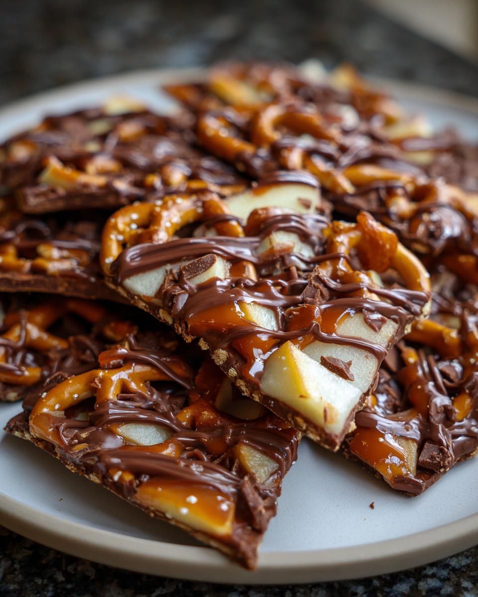 Amazing Caramel Apple Bark With Pretzels 4 Caramel Apple Bark With Pretzels - detail 1