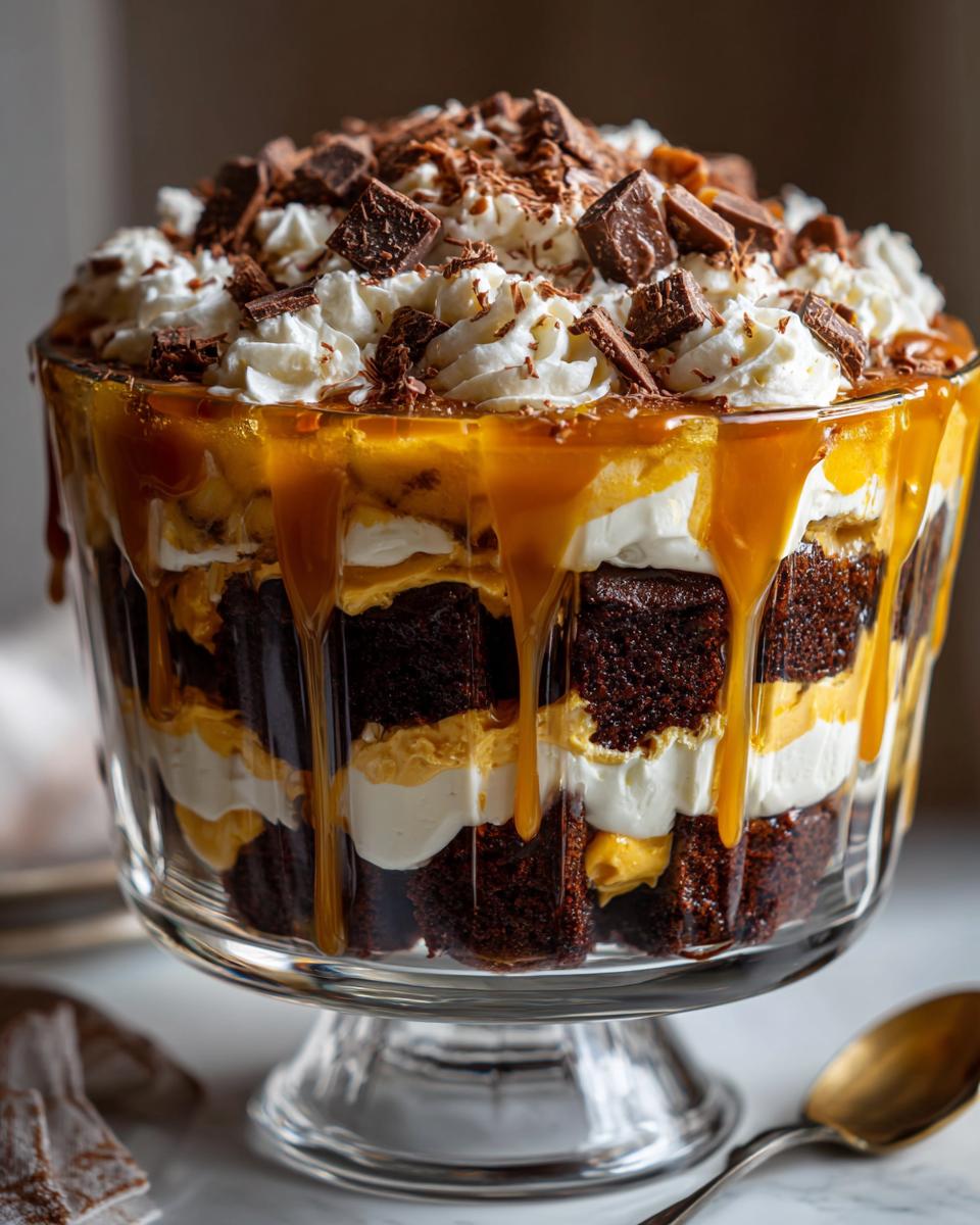 Caramel Cheesecake Brownie Trifle: 1 Amazing Dessert 4 Caramel Cheesecake Brownie Trifle Delight - detail 1