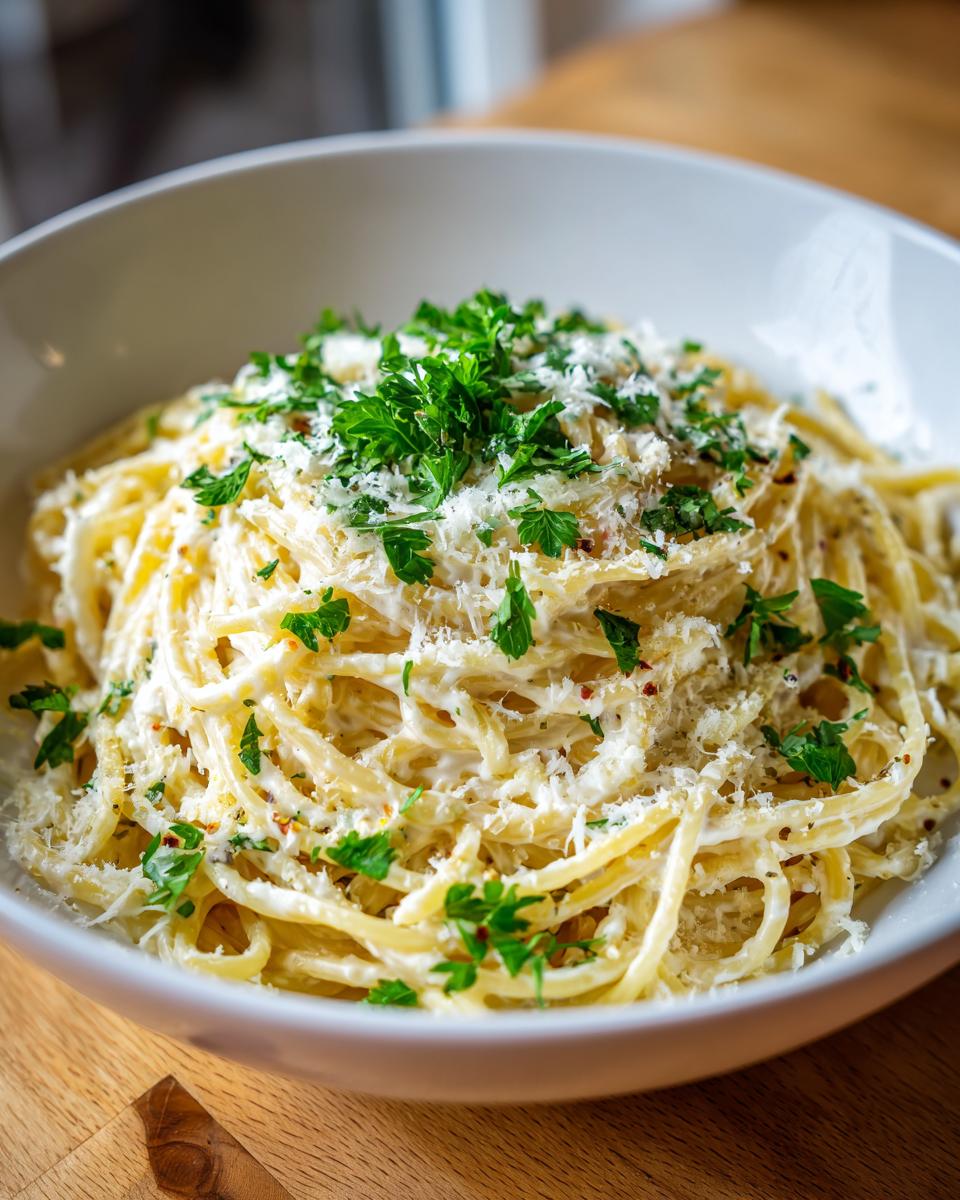 Amazing Cheesy Garlic Parmesan Spaghetti Dish 6 Cheesy garlic parmesan spaghetti and cream cheese - detail 2