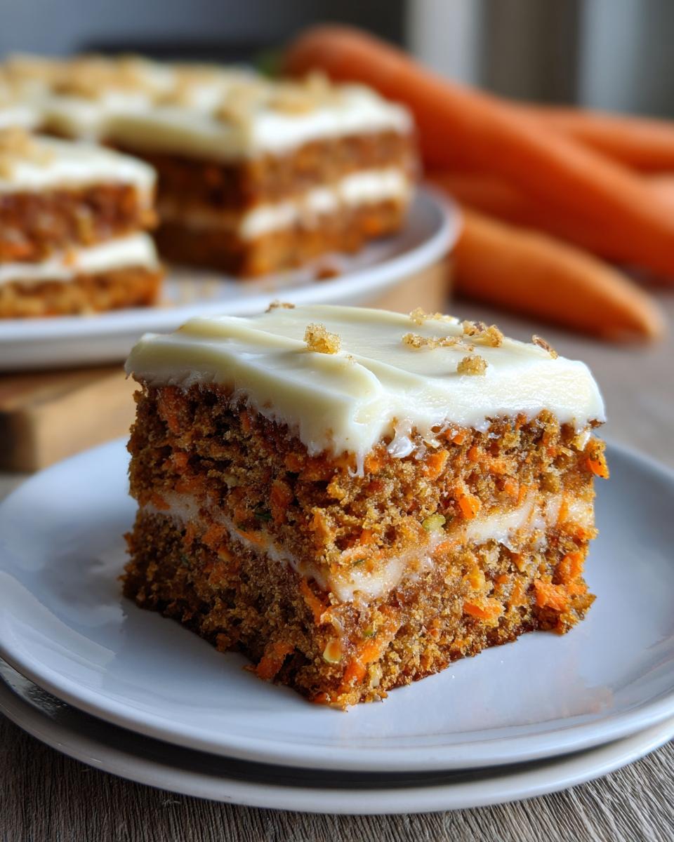 Divine Spiced Ginger Carrot Bars: 100% Delicious 4 Spiced Ginger Carrot and Zucchini Bars with Lemon Cream Cheese Frosting - detail 1