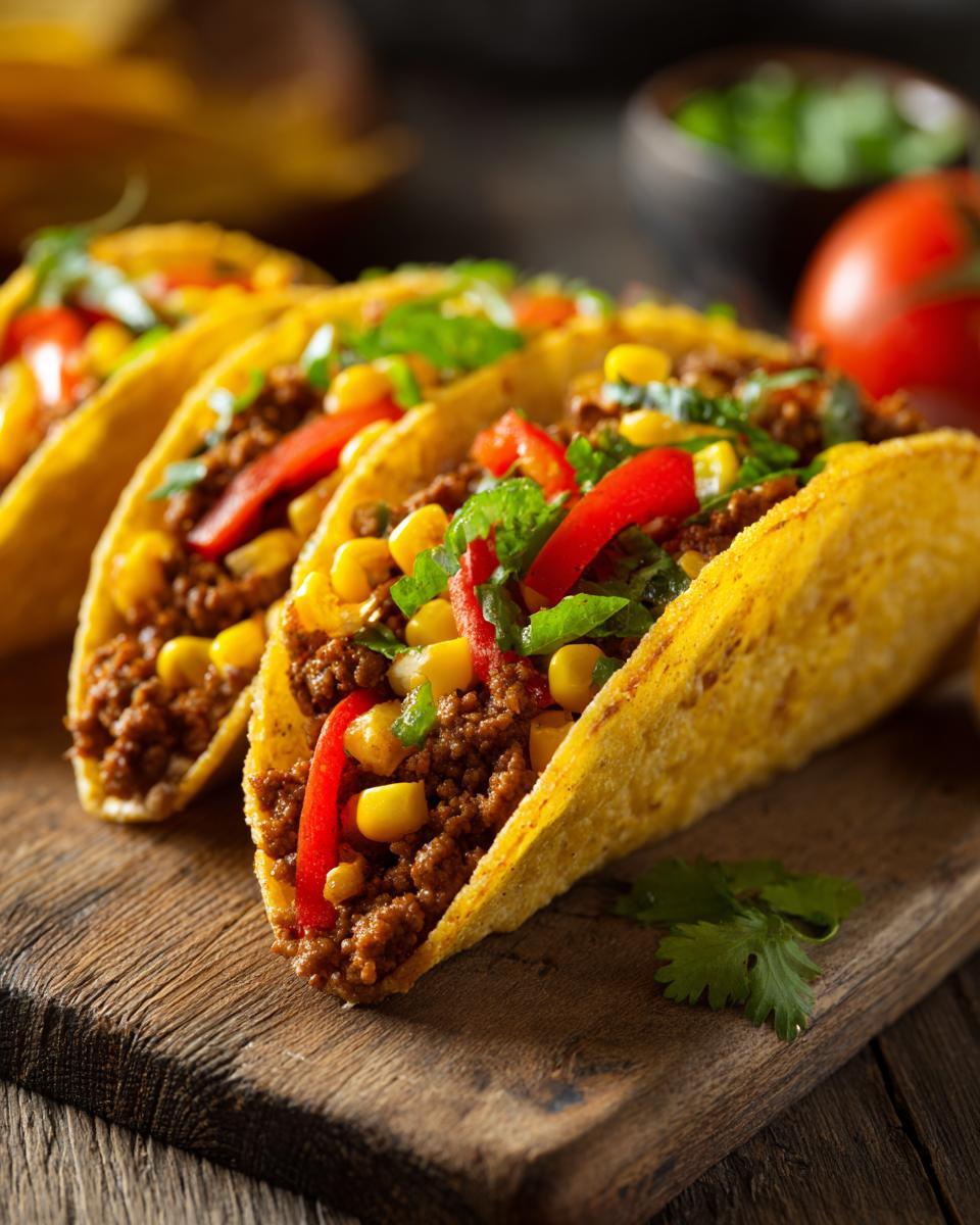 Amazing Veggie-Packed Tacos, 10 Min Prep 6 veggie-packed tacos, taco seasoning, ground beef recipe, corn tacos, bell pepper tacos - detail 2