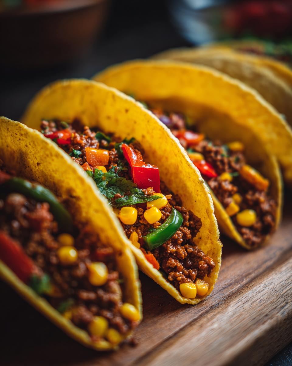 Amazing Veggie-Packed Tacos, 10 Min Prep 7 veggie-packed tacos, taco seasoning, ground beef recipe, corn tacos, bell pepper tacos - detail 3