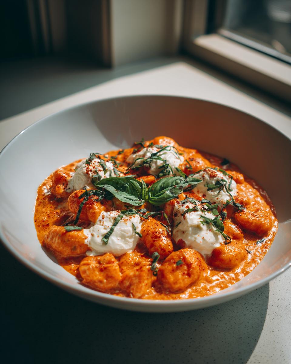 30 Minute Creamy Tomato Gnocchi: Divine Comfort 3 30 Minute Creamy Tomato Gnocchi with Burrata - detail 1