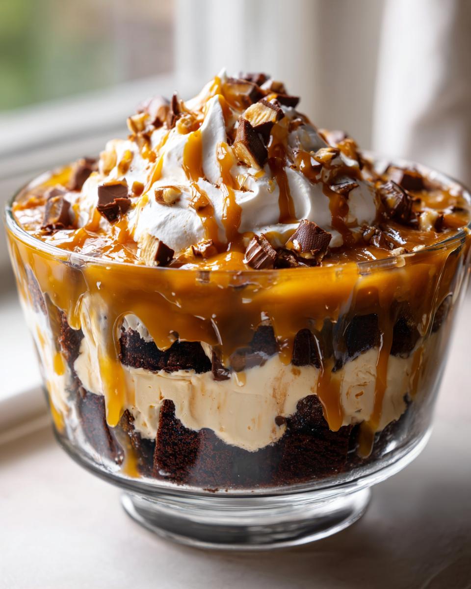 Stunning 2-Layer Caramel Cheesecake Brownie Trifle Delight 4 Caramel Cheesecake Brownie Trifle Delight - detail 1