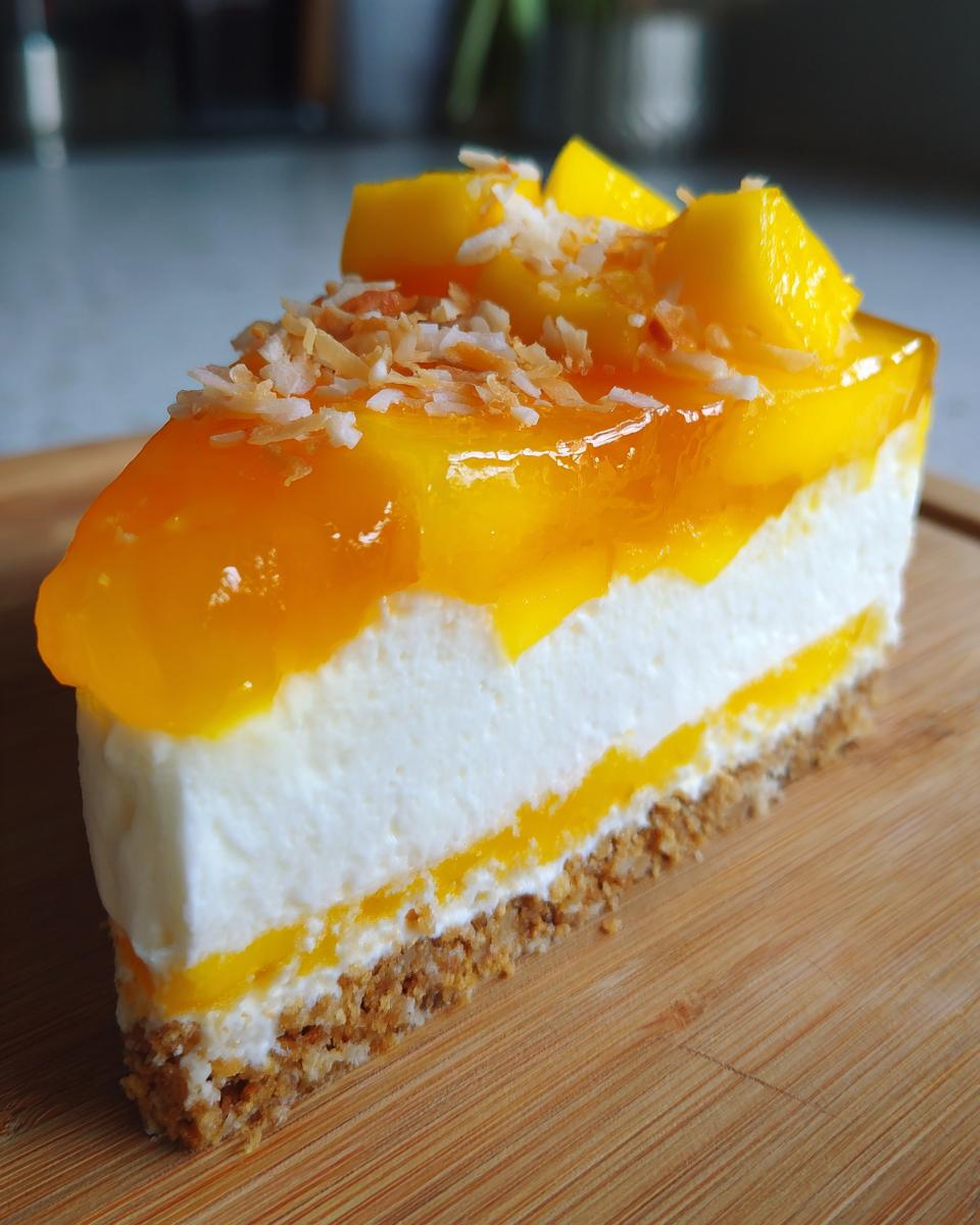 Stunning 1 No-Bake Coconut Mango Cheesecake 4 No-Bake Coconut Mango Cheesecake - detail 1
