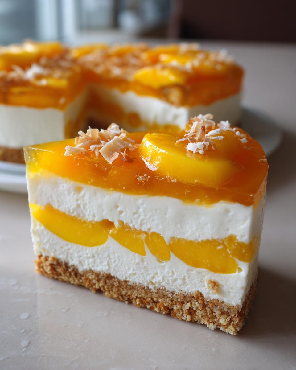 Stunning 1 No-Bake Coconut Mango Cheesecake 5 No-Bake Coconut Mango Cheesecake - detail 2