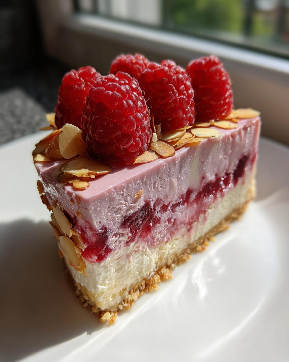 5 Steps to Perfect No-Bake Raspberry Almond Cheesecake 5 No-Bake Raspberry Almond Cheesecake - detail 1