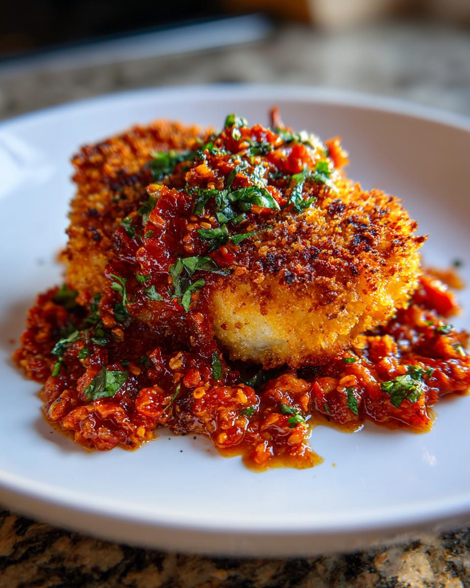 3 Amazing Panko-Parmesan Chicken Dinners 7 Panko-Parmesan Chicken with Sun-Dried Tomato Sauce - detail 3