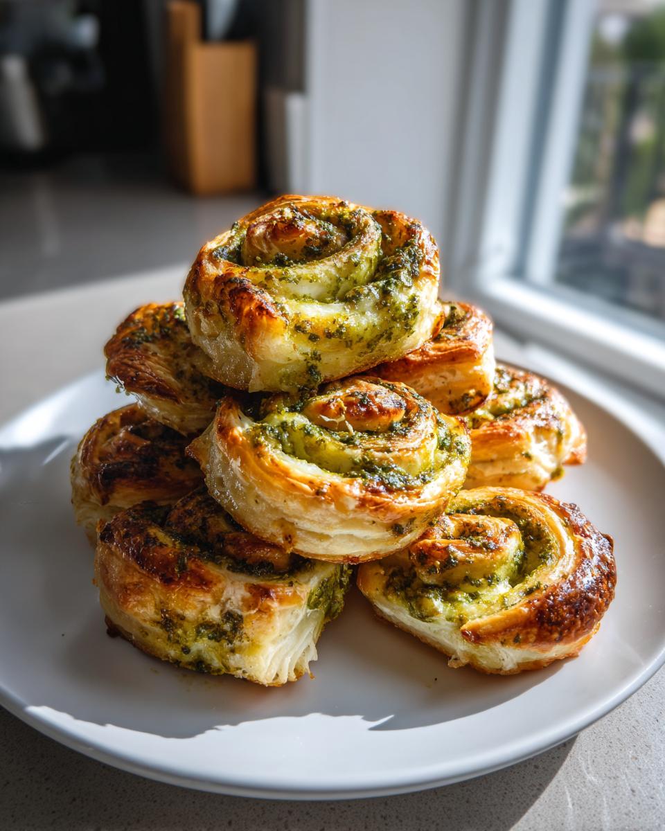 Amazing Pesto and Mozzarella Pinwheels: 4 Steps 4 Pesto and Mozzarella Pinwheels (4 Ingredients) - detail 1