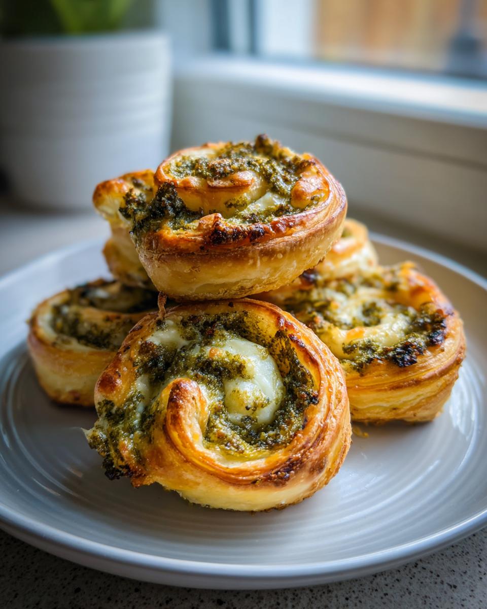 Amazing Pesto and Mozzarella Pinwheels: 4 Steps 5 Pesto and Mozzarella Pinwheels (4 Ingredients) - detail 2