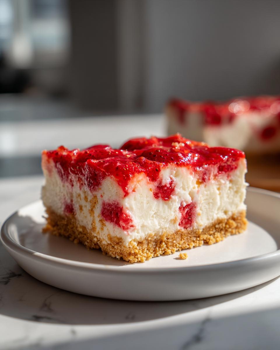 Amazing 3 Steps Strawberry Cheesecake Bars 4 Strawberry Cheesecake Bars - detail 1