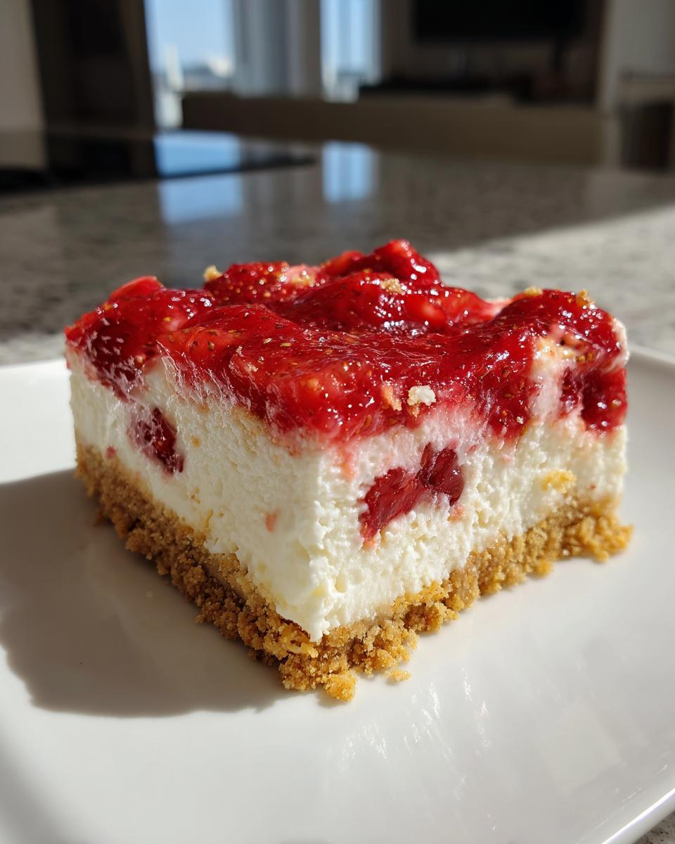 Amazing 3 Steps Strawberry Cheesecake Bars 5 Strawberry Cheesecake Bars - detail 2