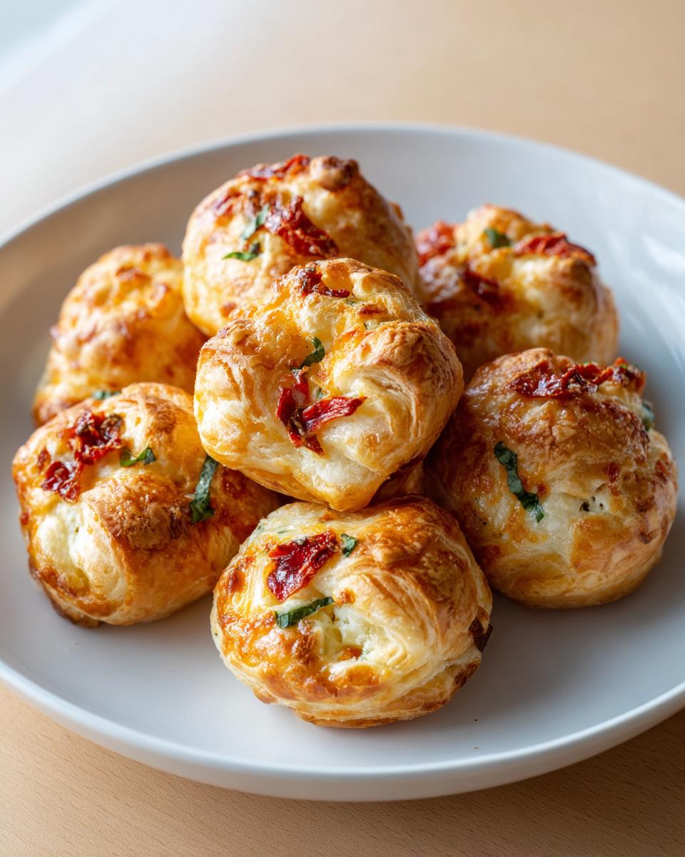 Shocking 4 Sun-Dried Tomato and Goat Cheese Puff Pastry Bites 4 Sun-Dried Tomato and Goat Cheese Puff Pastry Bites (4 Ingredients) - detail 1