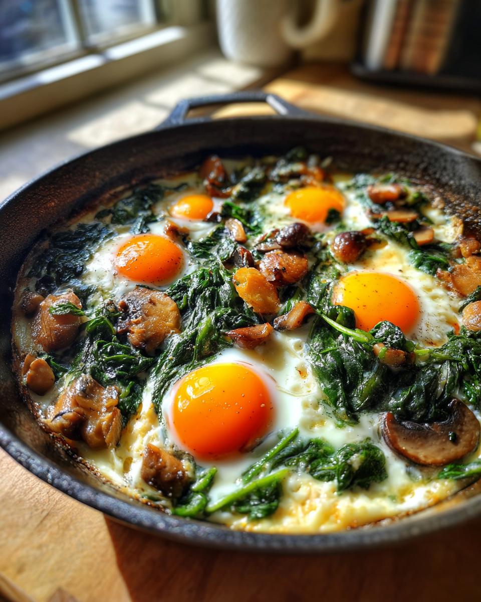 Glorious 6-Minute Mushroom and Spinach Baked Eggs 4 Mushroom and Spinach Baked Eggs - detail 1