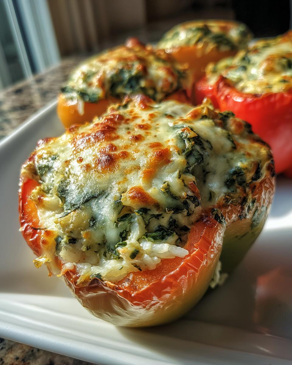 4 Simple Spinach Cheese Stuffed Peppers Magic 4 Spinach Cheese Stuffed Peppers - detail 1