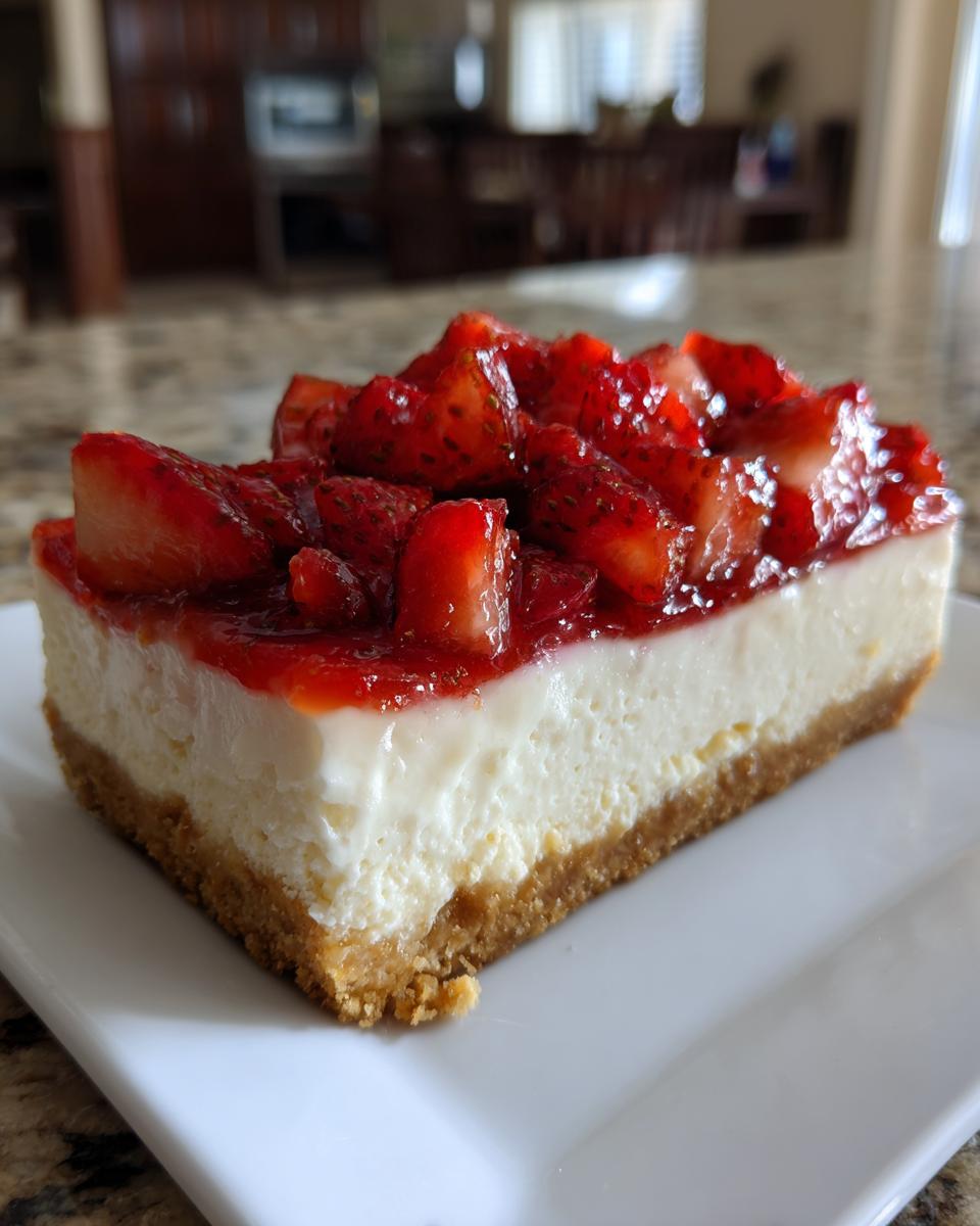 Amazing Strawberry Cheesecake Bars in 1 Step 4 Strawberry Cheesecake Bars - detail 1