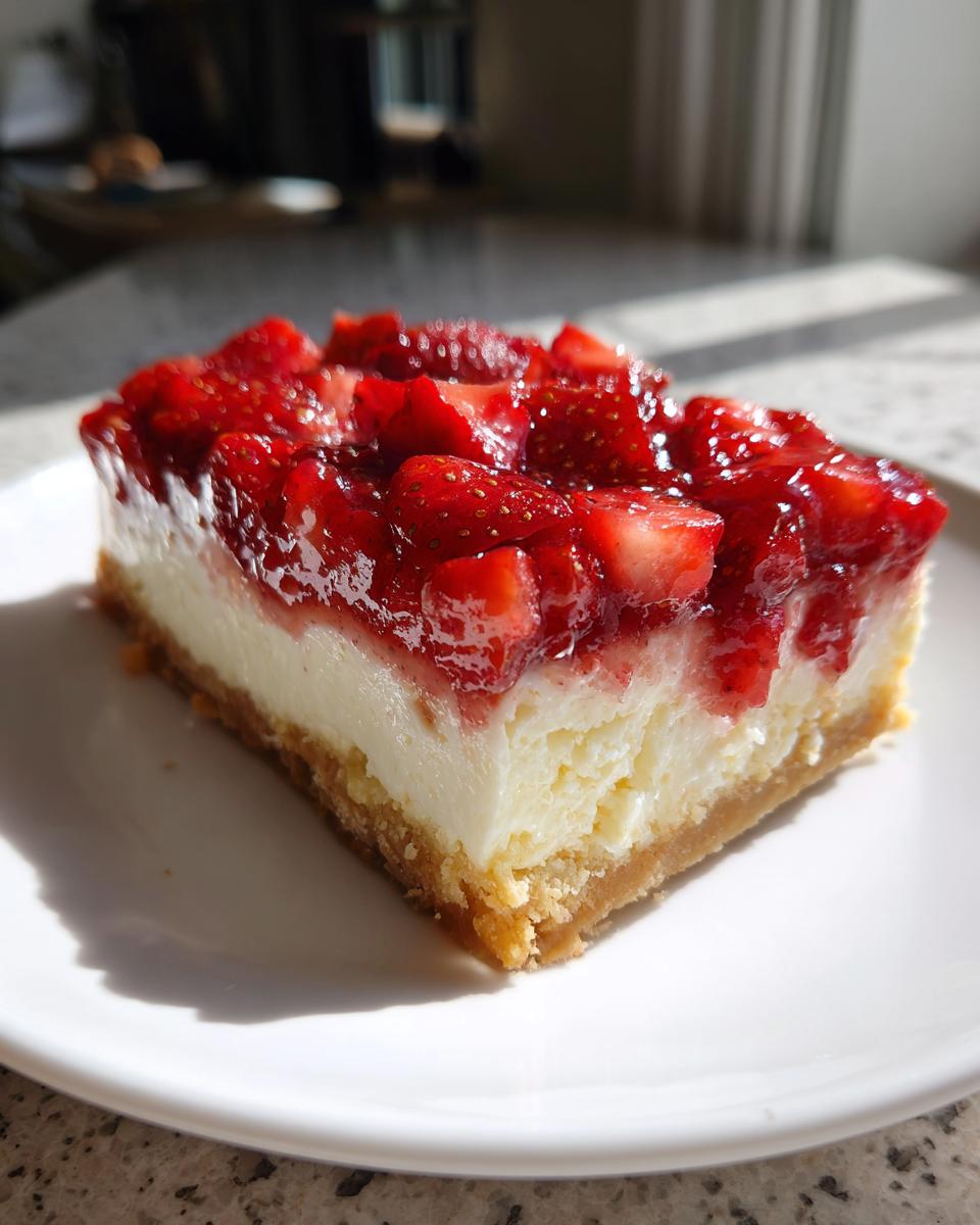 Amazing Strawberry Cheesecake Bars in 1 Step 5 Strawberry Cheesecake Bars - detail 2