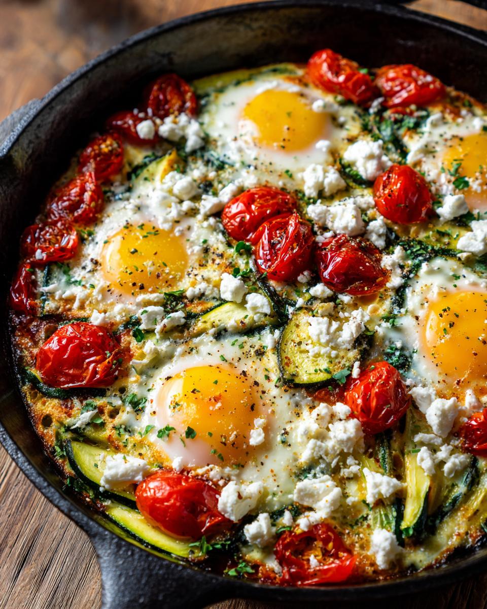 6 Amazing Zucchini and Feta Baked Eggs 4 Zucchini and Feta Baked Eggs - detail 1