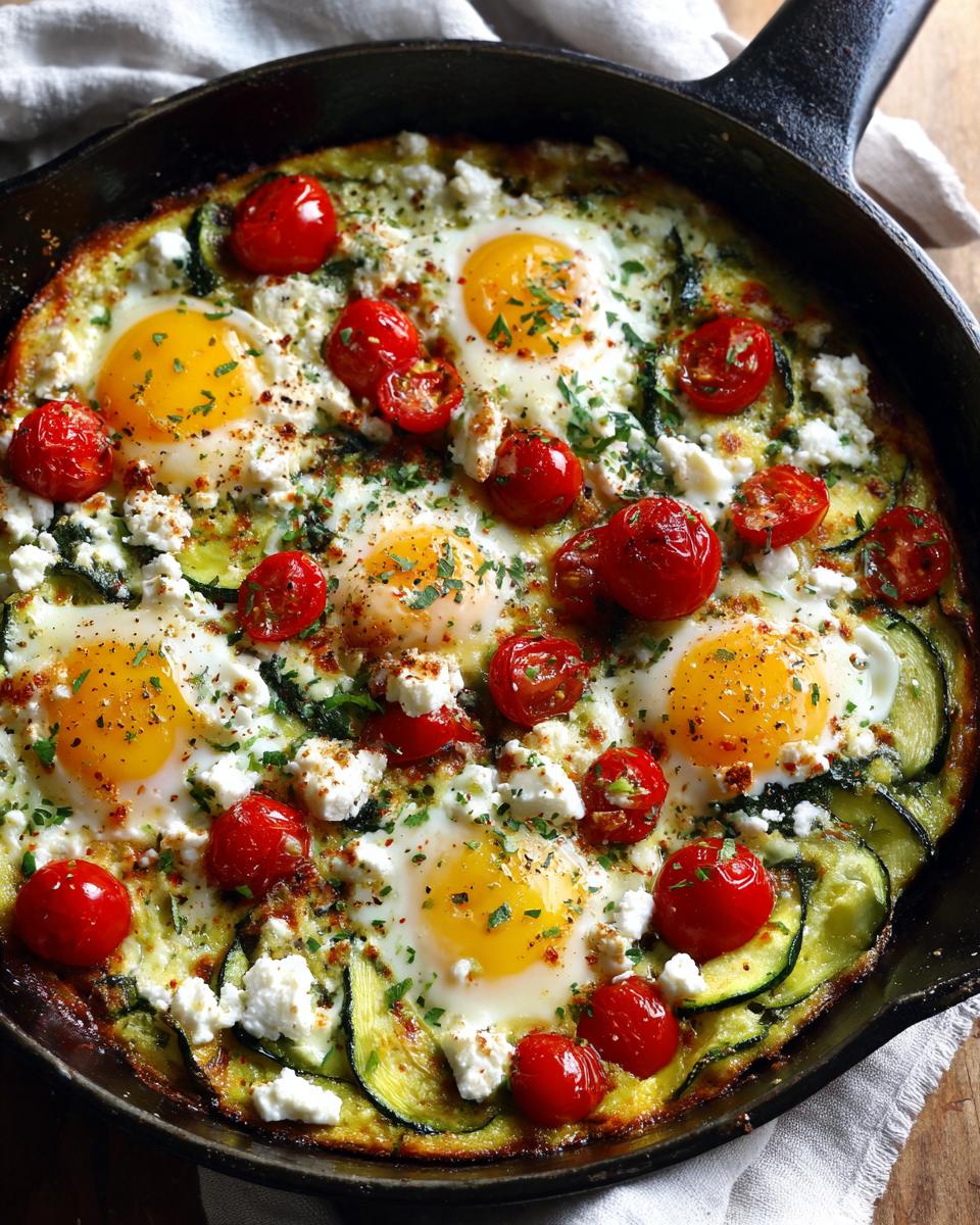 6 Amazing Zucchini and Feta Baked Eggs 5 Zucchini and Feta Baked Eggs - detail 2