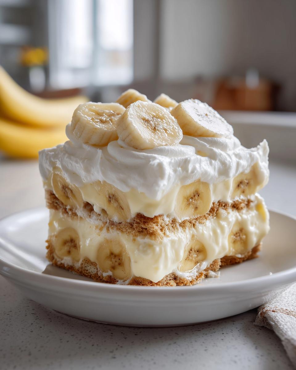 The Best Banana Pudding: Dreamy & Decadent 4 A decadent slice of The Best Banana Pudding, layered with vanilla pudding, Nilla wafers, and fresh banana slices, topped with whipped cream and bananas.