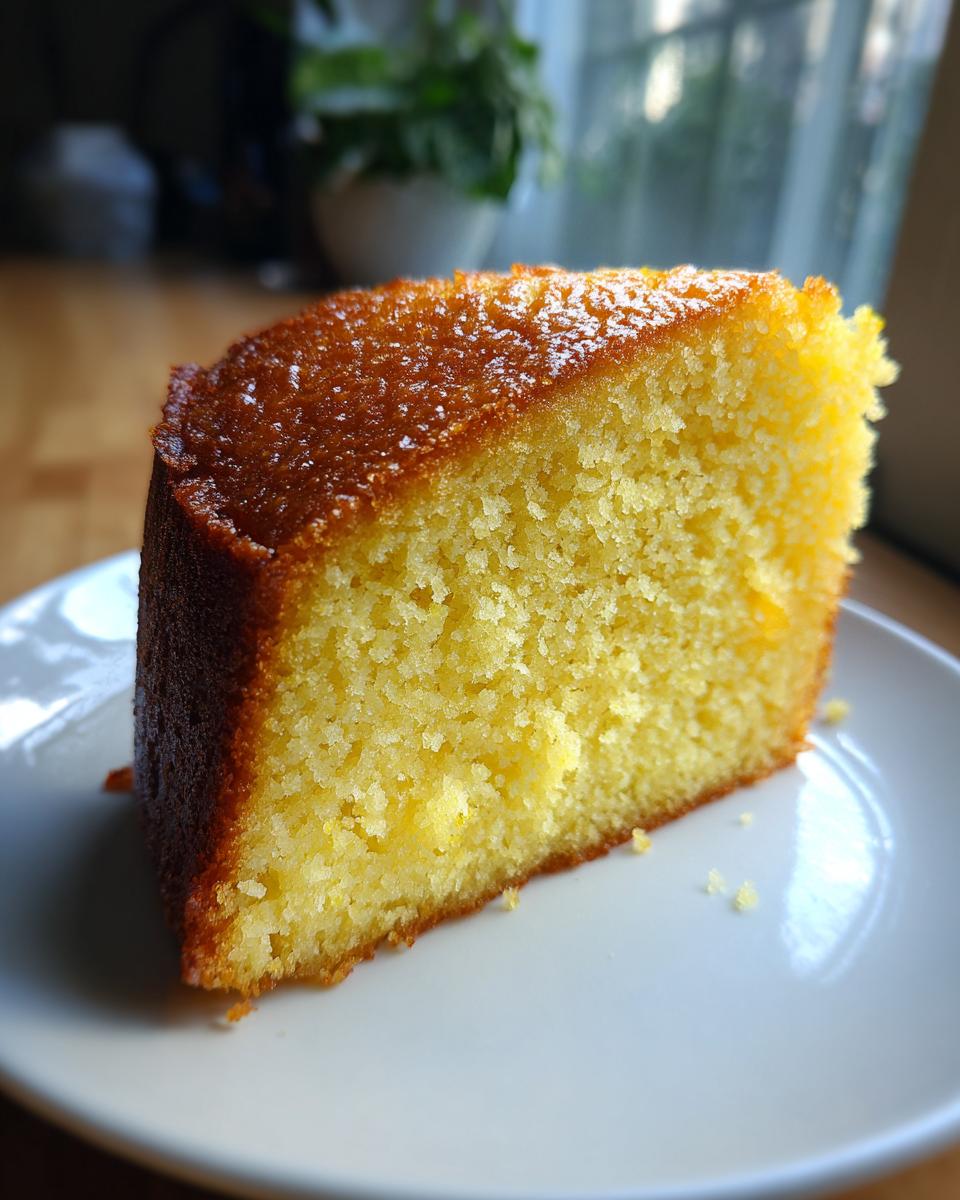 Tender Classic Yellow Birthday Cake: Easy Joy 5 A slice of Classic Yellow Birthday Cake dusted with powdered sugar, showing its tender crumb and golden crust.