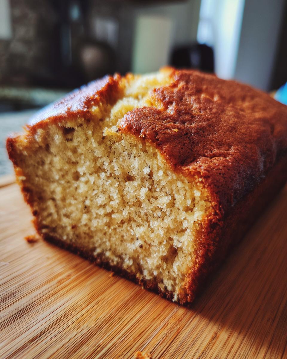Easy Banana Banana Bread: 1 Loaf of Comfort 4 A close-up of a freshly baked loaf of moist Banana Bread on a wooden cutting board.