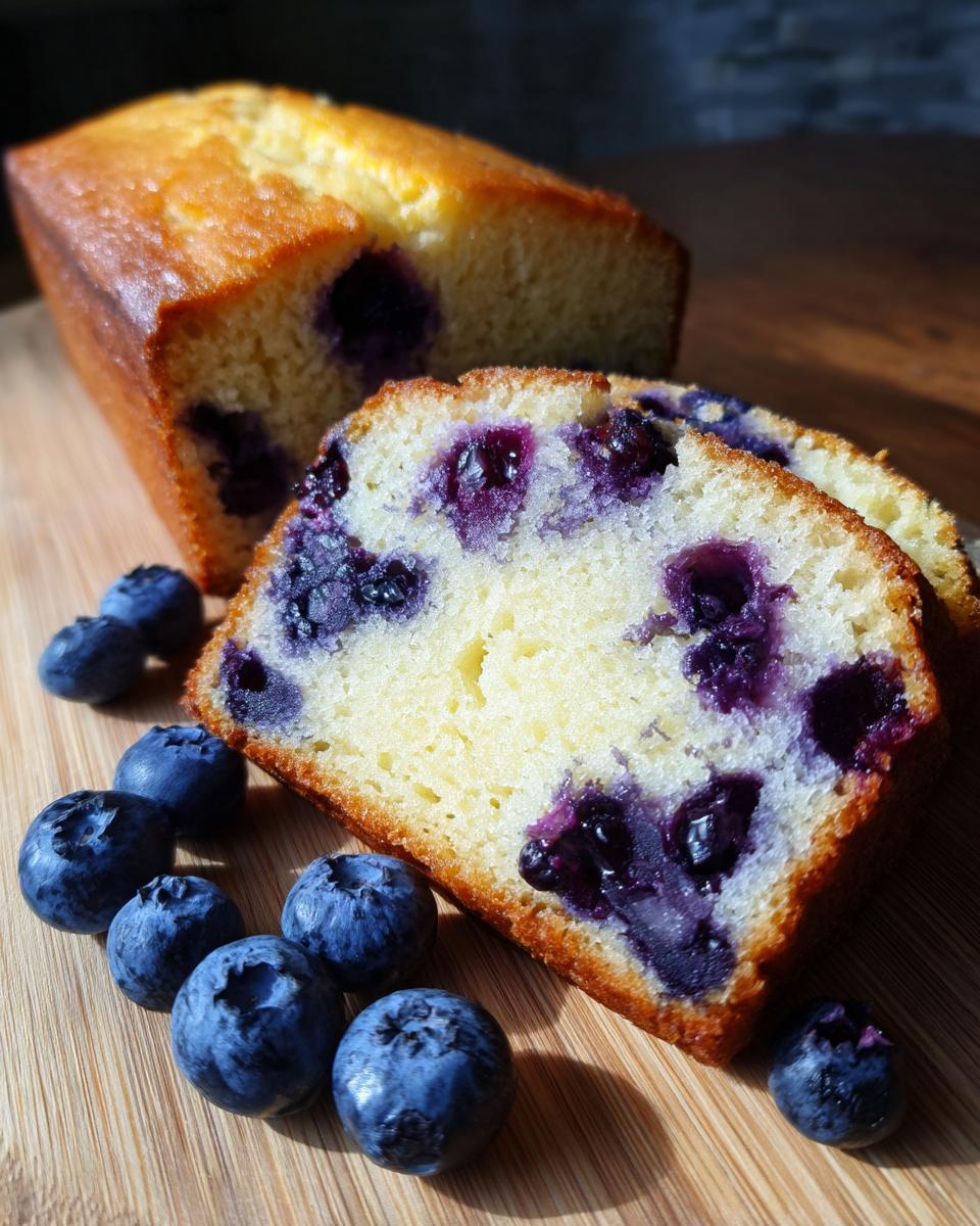 Guaranteed Moist Fresh Blueberry Cake 4 Close-up of moist Fresh Blueberry Cake slices with plump blueberries baked throughout.