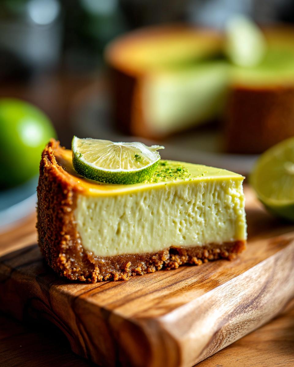Phoenician's Key Lime Pie: Simple, Tart Perfection 5 A perfect slice of Phoenician's Key Lime Pie with a graham cracker crust and lime garnish.