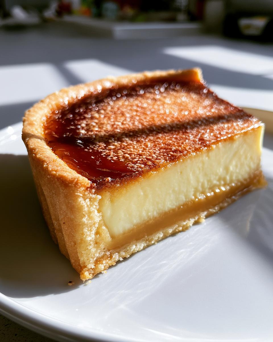 My Vanilla Caramel Custard Tart Is Irresistible 5 A slice of Vanilla Caramel Custard Tart with a golden crust and creamy custard filling.
